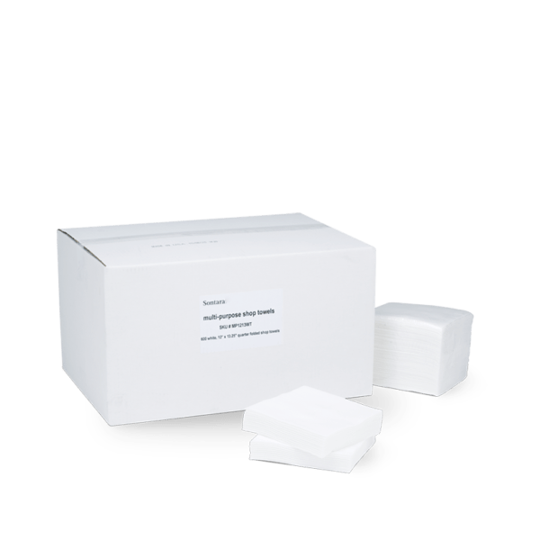Multipurpose Shop Towel White Quarter fold